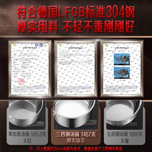 三四鋼煲湯鍋電磁爐瓦斯爐帶蒸籠燉鍋煮鍋家用廚房加厚不鏽鋼湯鍋