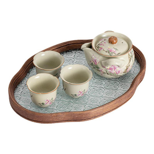 汝窰手抓壺功夫茶具套裝一人茶壺喝茶女士高顔值泡茶壺蓋碗茶杯