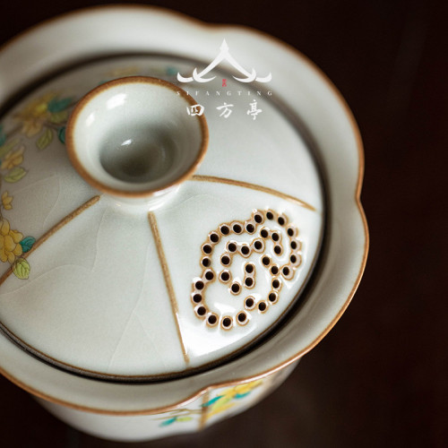 蓋碗茶杯貓咪三才茶碗汝窰功夫茶具泡茶杯家用不燙手女士單個茶碗