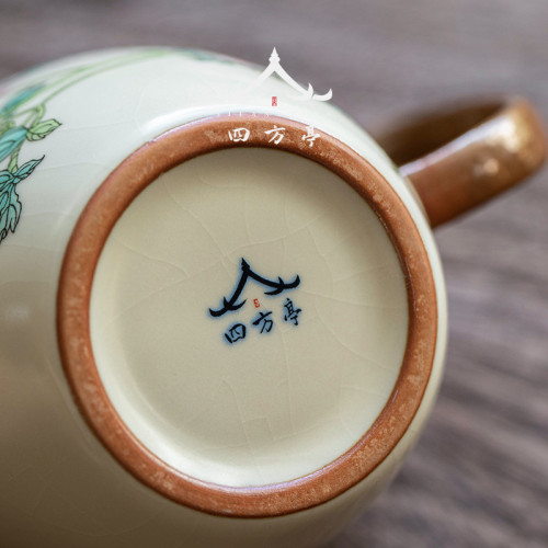 汝窰公道杯茶漏一體分茶器高檔公杯三件套陶瓷茶海茶道勻杯漏網