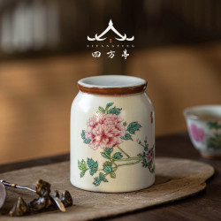 汝窰茶葉罐精緻茶罐小號陶瓷精品高檔隨身罐子擺件密封罐紅茶普洱