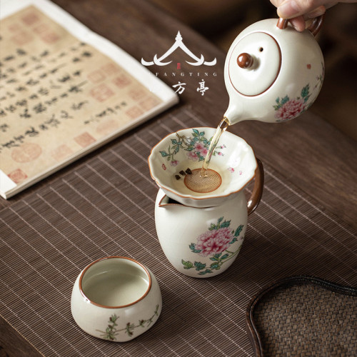 汝窰茶具套裝禮盒輕奢高檔家用茶壺茶杯陶瓷2024年新款中式高顔值