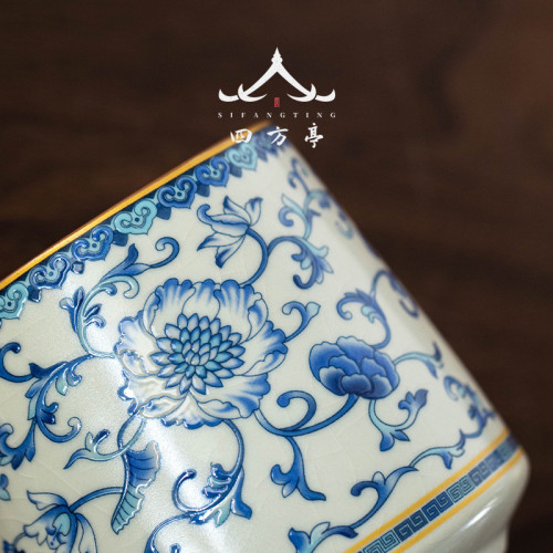 陶瓷茶杯水杯泡茶杯茶水分離青花瓷茶具辦公室杯子汝窰高檔伴手禮
