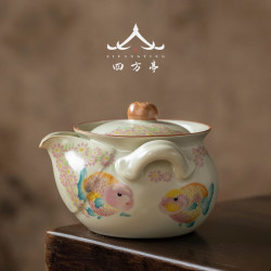 汝窰茶壺陶瓷手抓壺防燙女士精緻功夫茶具蓋碗不燙手泡茶壺一人