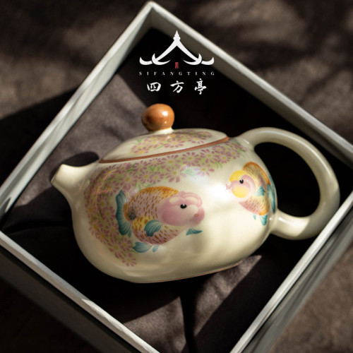 汝窰茶壺陶瓷手抓壺防燙女士精緻功夫茶具蓋碗不燙手泡茶壺一人