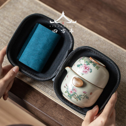 快客杯旅行茶具套裝茶壺旅遊一壺一杯陶瓷戶外可攜式女士一人專用