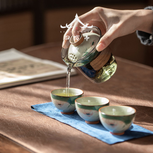快客杯旅行茶具一人茶杯套裝可攜式戶外泡茶女士喝茶男士一壺一杯