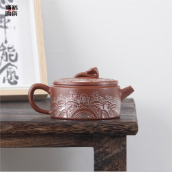 宜興手工紫砂壺名家原鑛龍血高檔功夫茶具泡茶壺家用觀滄海漢瓦壺