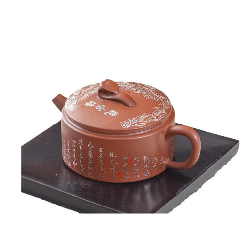 宜興手工紫砂壺名家原礦龍血高檔功夫茶具泡茶壺家用觀滄海漢瓦壺