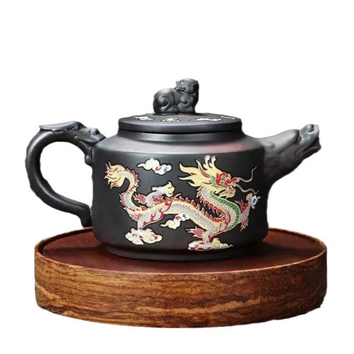 原礦紫陶紫砂壺鳳鳴壺龍鳳變色茶壺單壺西施壺功夫茶具家用泡茶壺