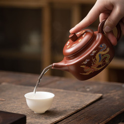 硃泥大紅袍紫砂壺精工變色壺鳳鳴壺漢瓦茶壺高級單壺泡茶壺西施壺