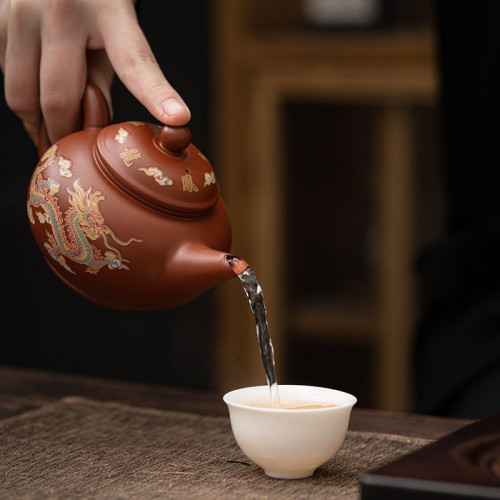 硃泥大紅袍紫砂壺精工變色壺鳳鳴壺漢瓦茶壺高級單壺泡茶壺西施壺