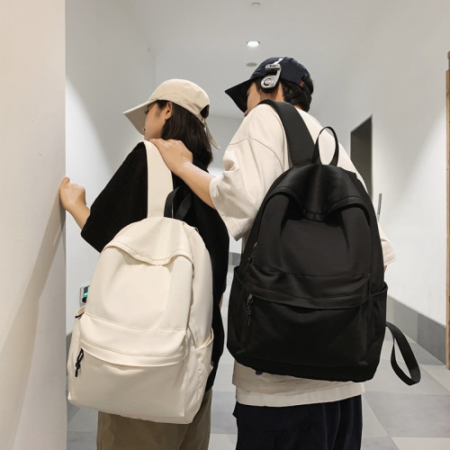 雙肩包男士簡約大容量旅行後背包女休閒日系初中生高中大學生書包男