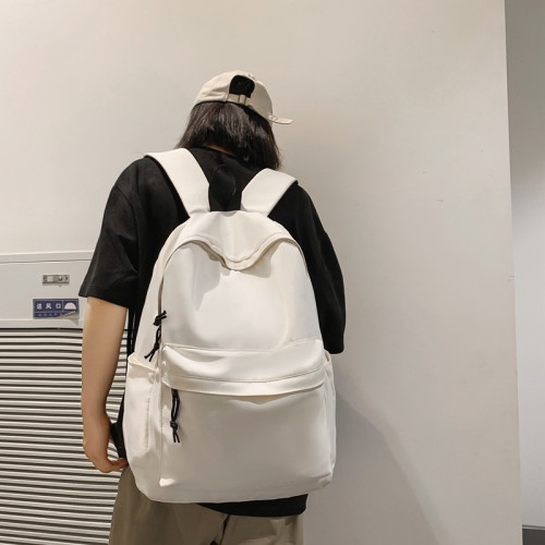 雙肩包男士簡約百搭大容量電腦旅行後背包女初中生高中大學生書包男