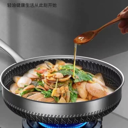 316不鏽鋼雙面加厚平底鍋不沾鍋無塗層牛排煎鍋家用電磁爐瓦斯爐