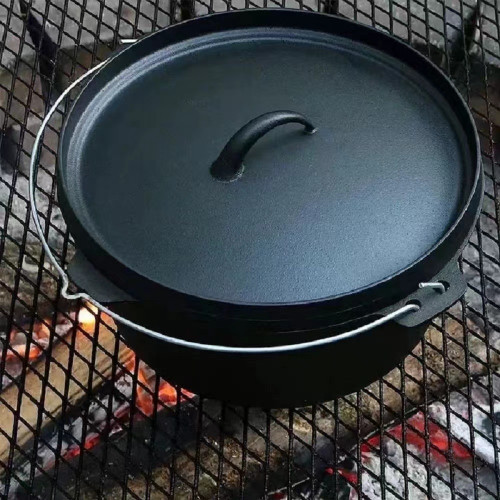 鑄鐵鍋野營鍋具套組Camping pot木箱套裝戶外荷蘭鍋吊鍋BBQ set