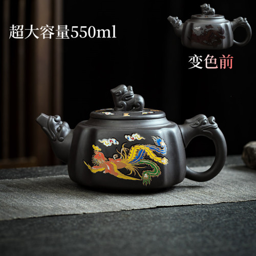原礦500毫升紫砂壺遇熱變色西施壺出水鳥叫鳳鳴壺功夫茶壺 批