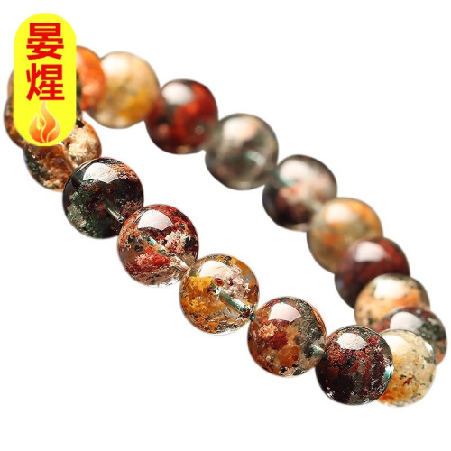 四季幽霛手串女男東海水晶瑪瑙玉髓玉石散珠多寶綠幽霛聚寶盆手鏈