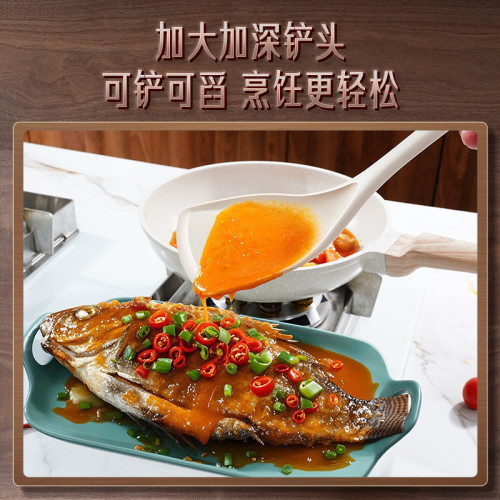 三四鋼矽膠鍋鏟 不沾鍋專用食品級矽膠鏟耐高溫炒菜鏟子防燙